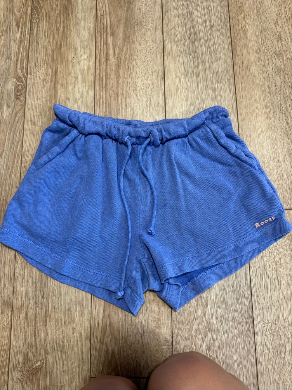 Roots Blue Terry Cloth Drawstring Athletic Shorts